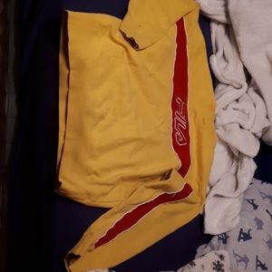 Yellow fila crew neck sweatshirt